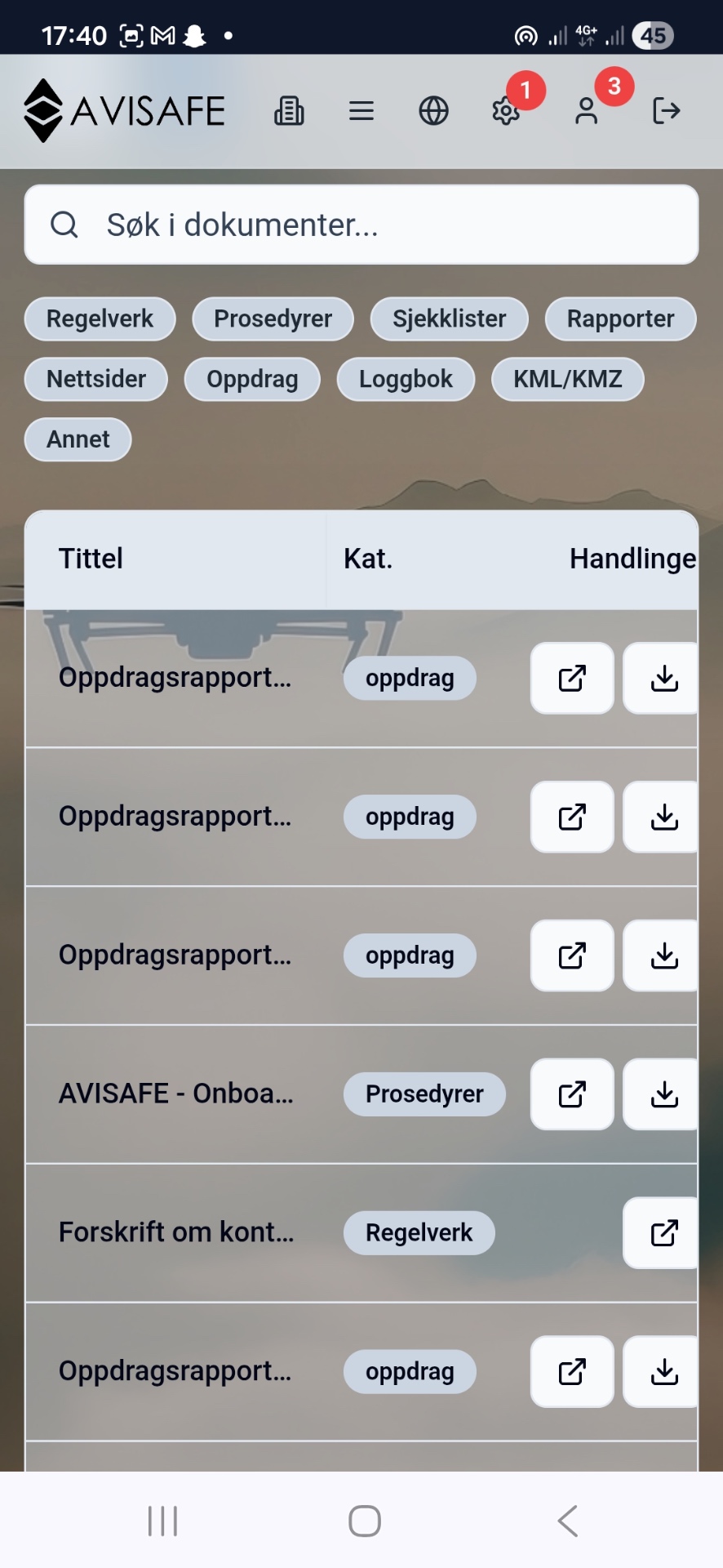 AviSafe Document management – Search and organise regulations, procedures, checklists and reports.