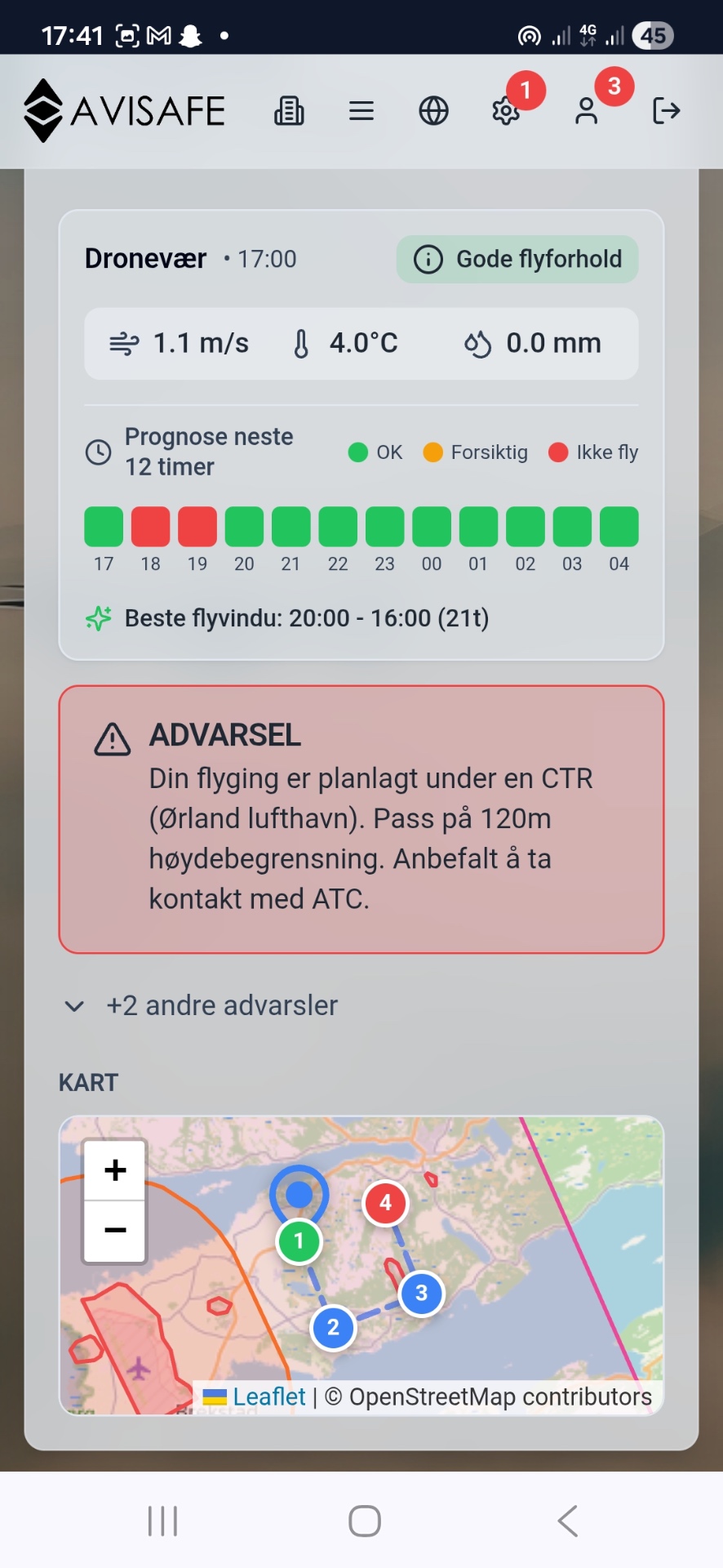 AviSafe Weather & flight conditions – Real-time weather with airspace restriction alerts and forecasts.